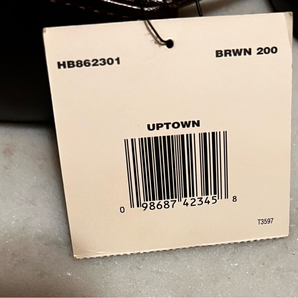 Vintage Dark Brown Faux Leather Liz Claiborne Shoulder Bag New with Tags NOS 90s - Picture 3 of 7